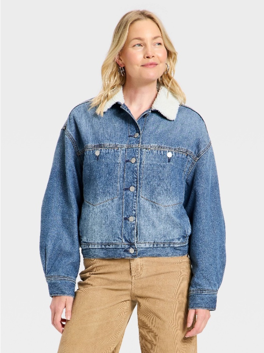 Women's Bubble Denim Jacket - Universal Thread™ Light Wash XL